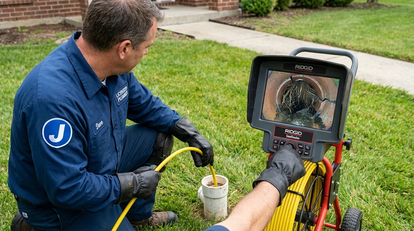 Sewer camera inspection being performed by Johns Plumbing LLC in Aurora